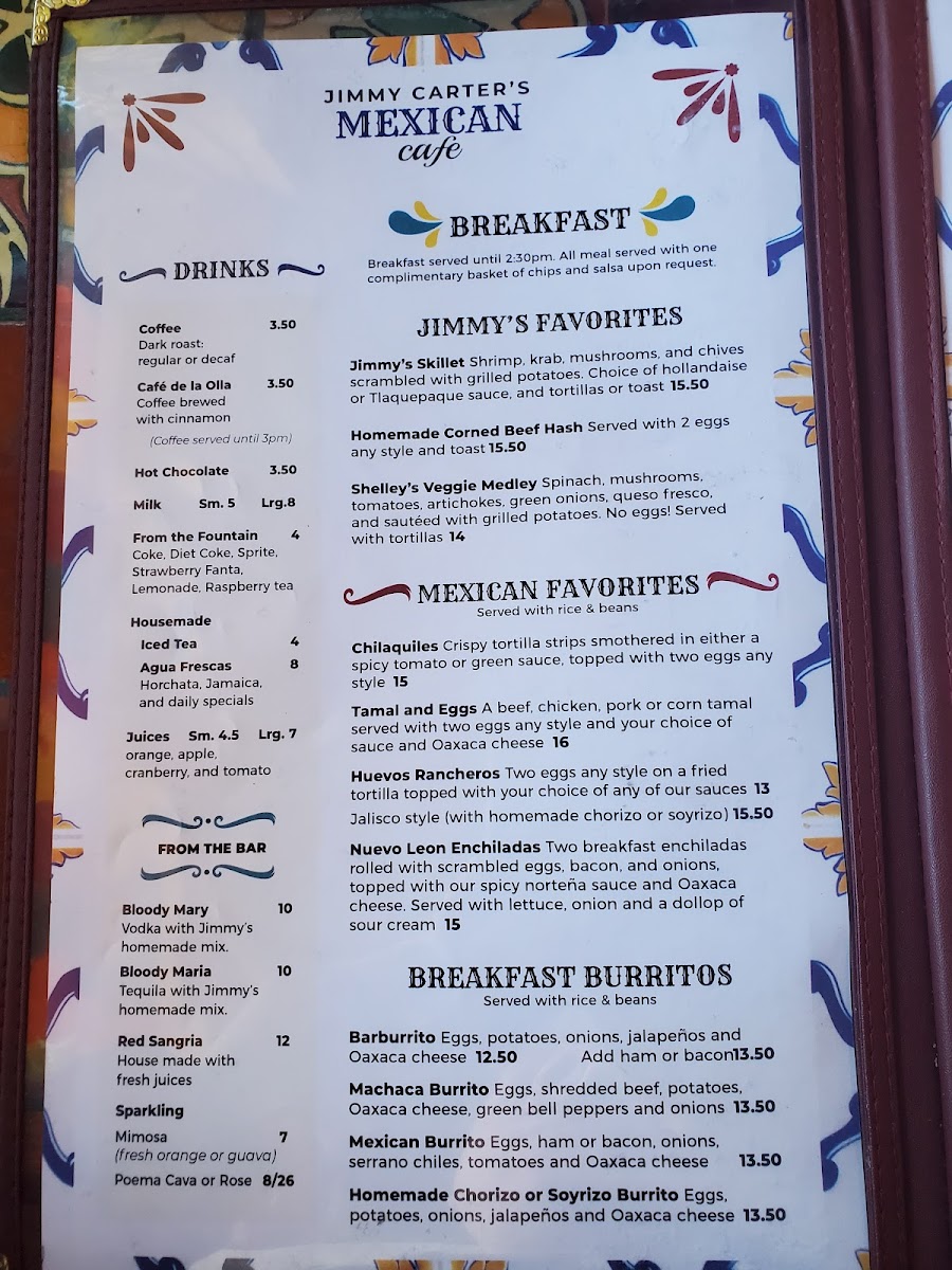 Jimmy Carter's Mexican Café Menu - Image 3