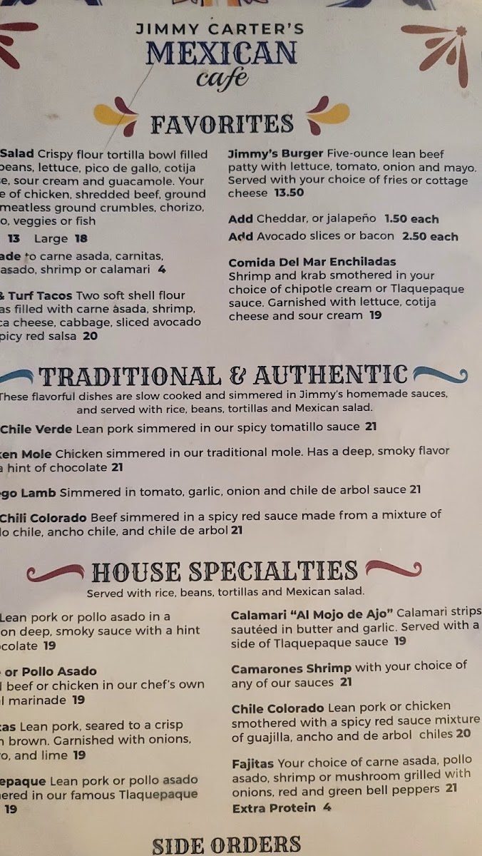 Jimmy Carter's Mexican Café Menu - Image 4